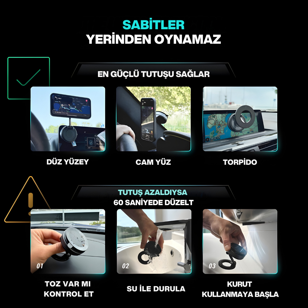 VAKUMLU MANYETİK TELEFON TUTUCU