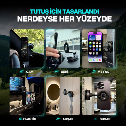 VAKUMLU MANYETİK TELEFON TUTUCU